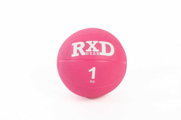 Rubber medicine ball 1kg pink